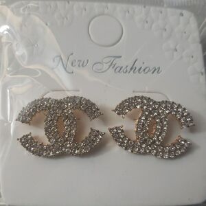 Elegant Gold and Silver Crystal Earrings